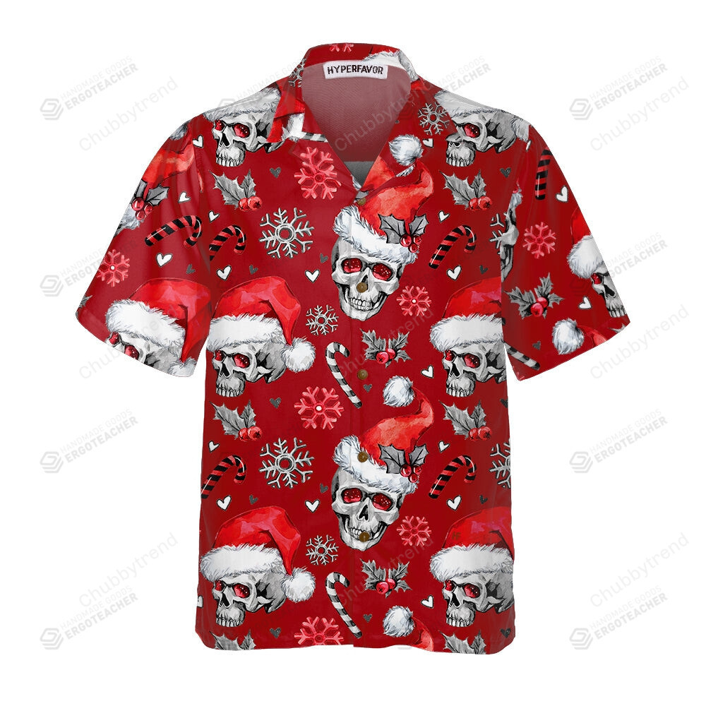 Christmas Skulls With Candy Canes Red Version Hawaii Shirt Ha16313