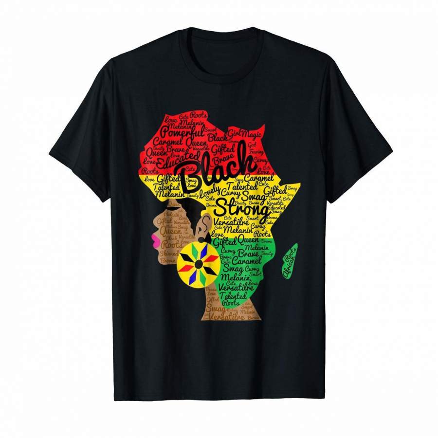 African American Woman With Afro Word Art Natural Hair Shirt