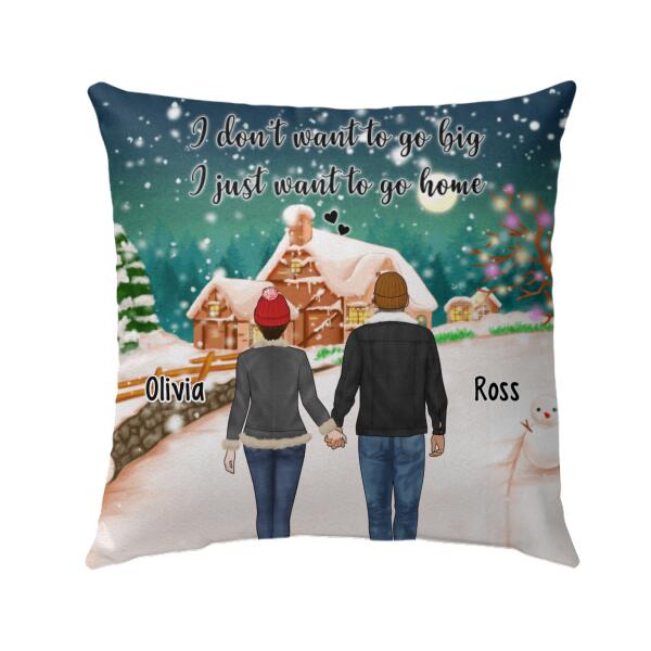 Personalized Pillow, Standing Couple And Family, Christmas Gift For Couples