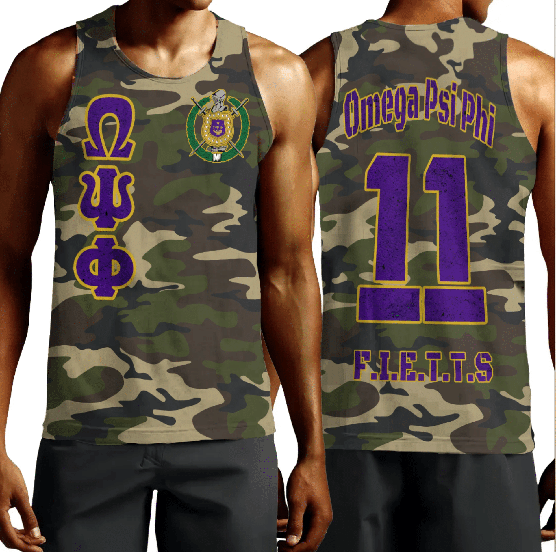 Fraternity Tank Top – Personalized Omega Psi Phi Camouflage Tank Top