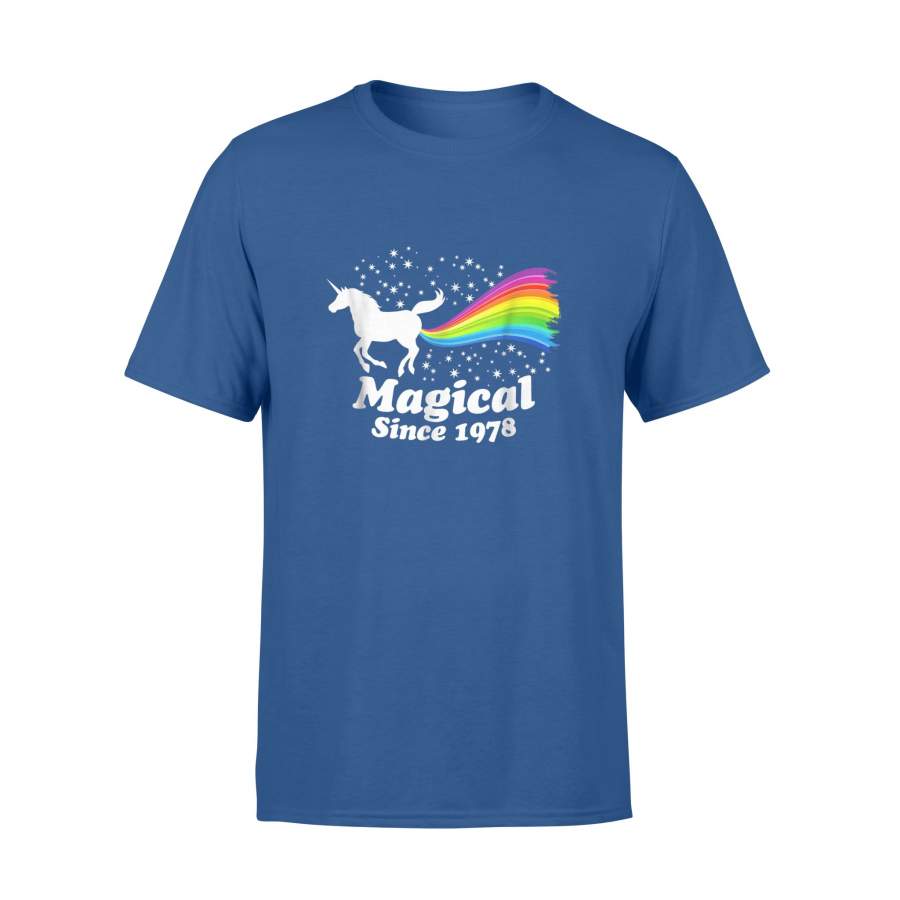 40 40th Birthday Unicorn Farting Rainbow 1978 Cute T-Shirt