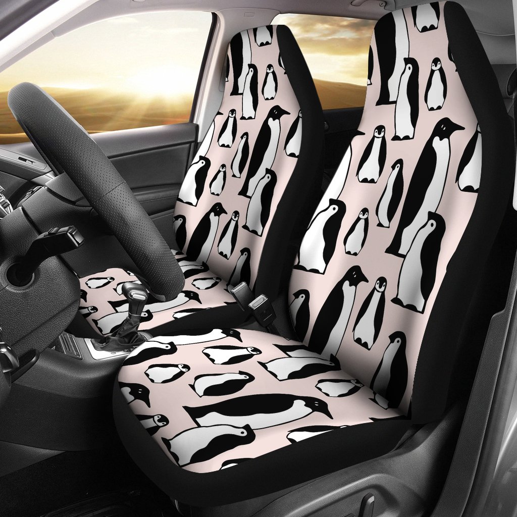 Penguin Pattern Background Universal Fit Car Seat Covers