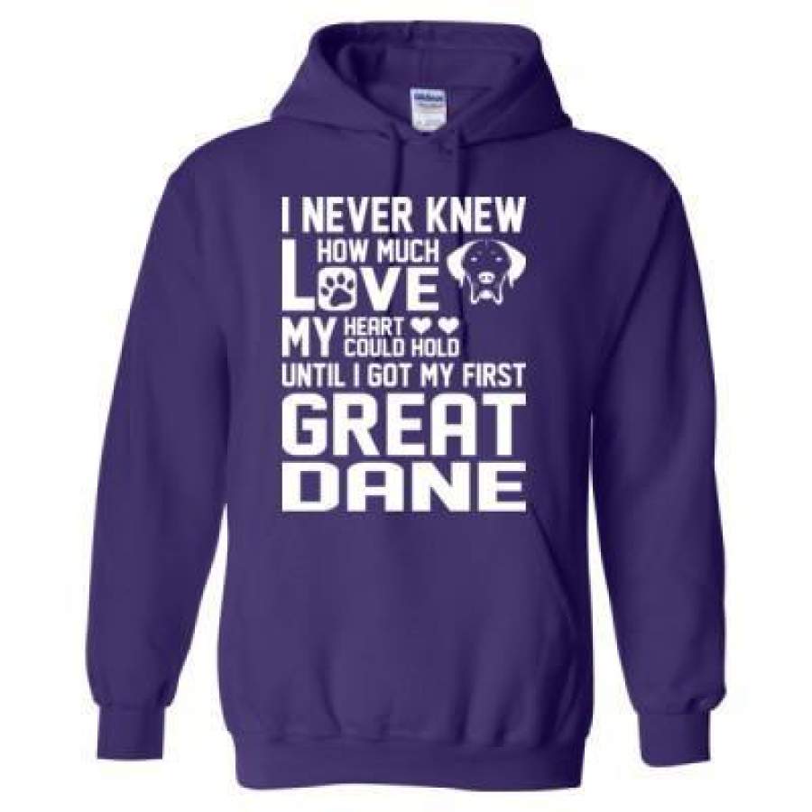 AGR I Never Knew How Much Love My Heart Could Hold Great Dane – Heavy Blend™ Hooded Sweatshirt