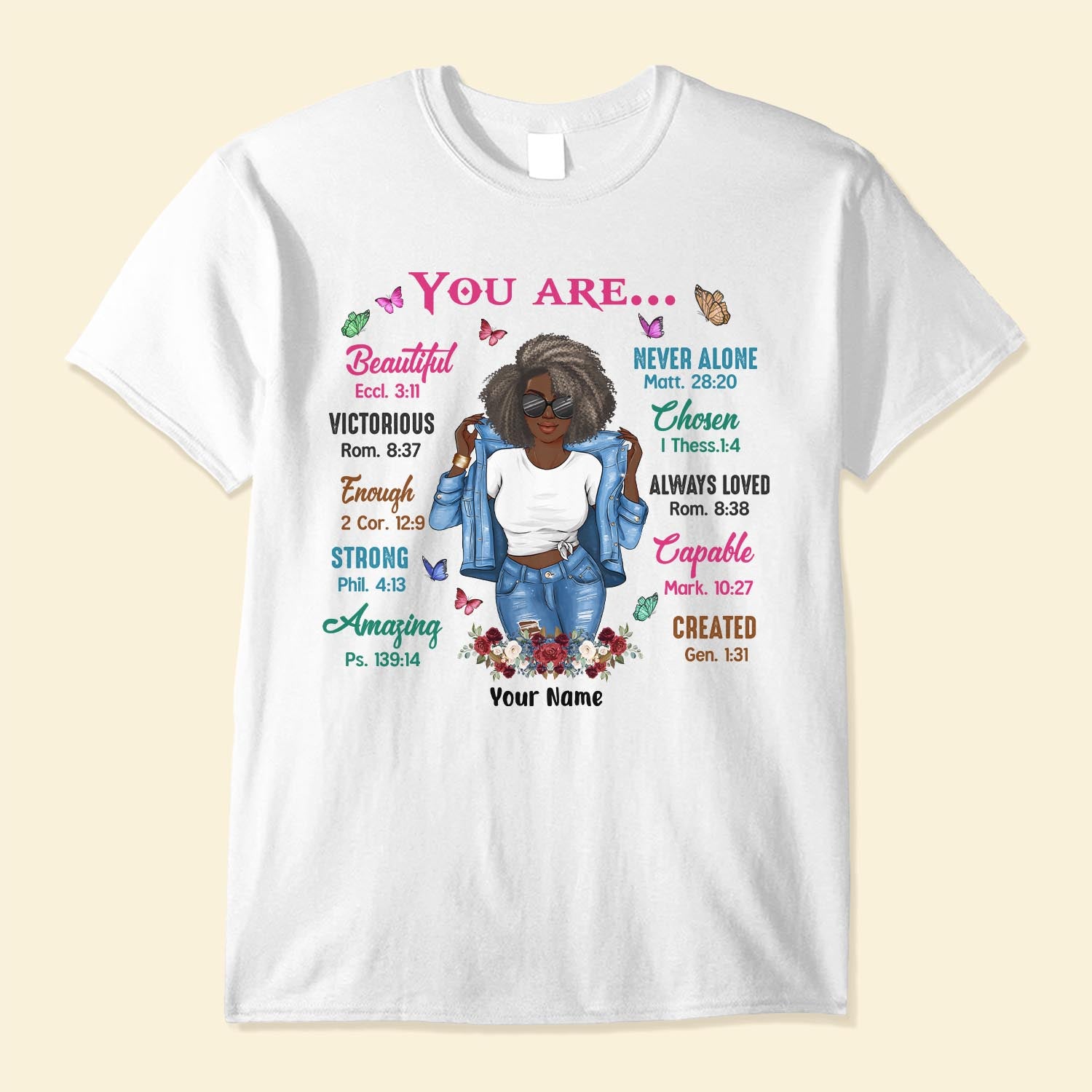 You Are – Personalized Shirt – Gift For Black Girl – Denim Girl