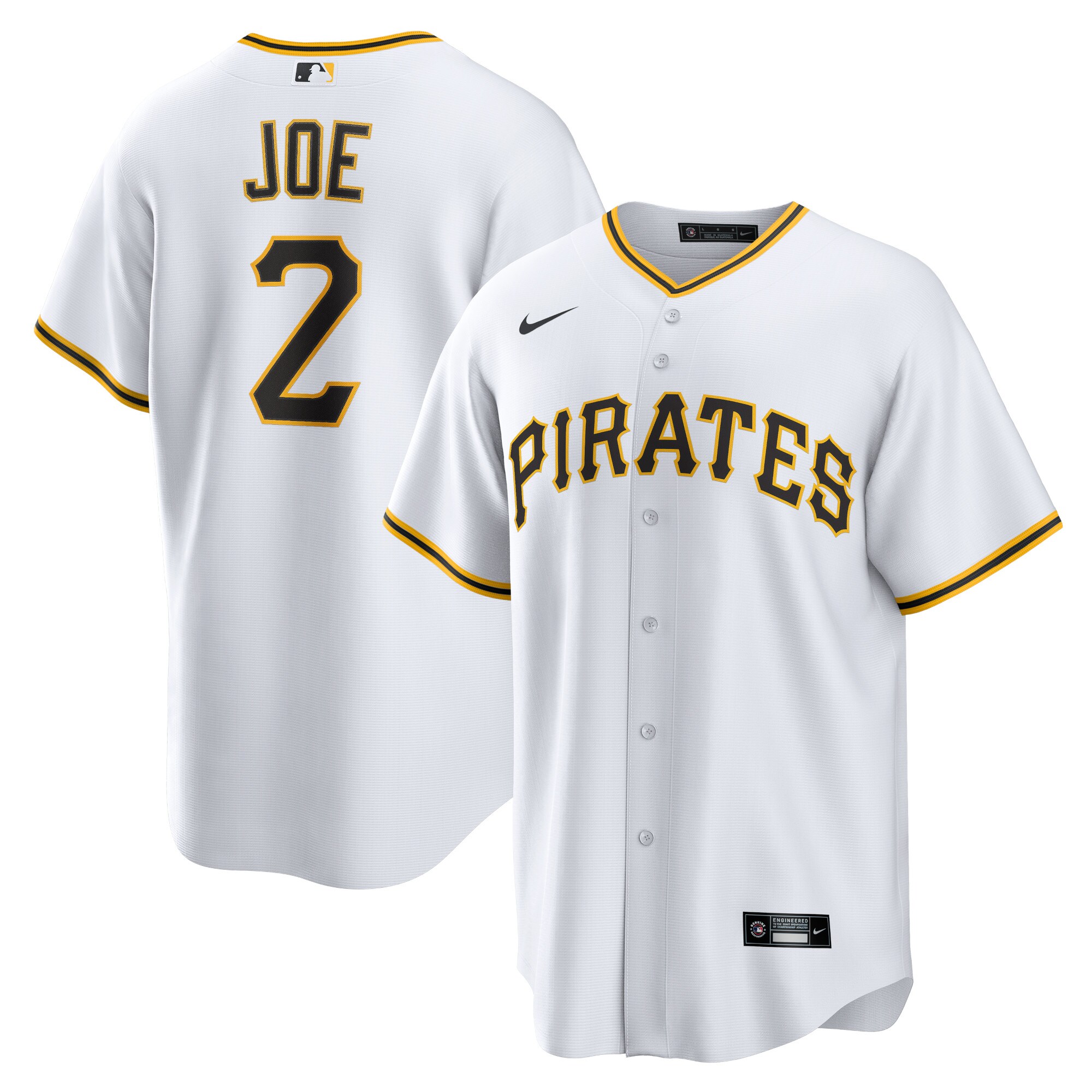 Men’s Pittsburgh Pirates Connor Joe White Home Jersey