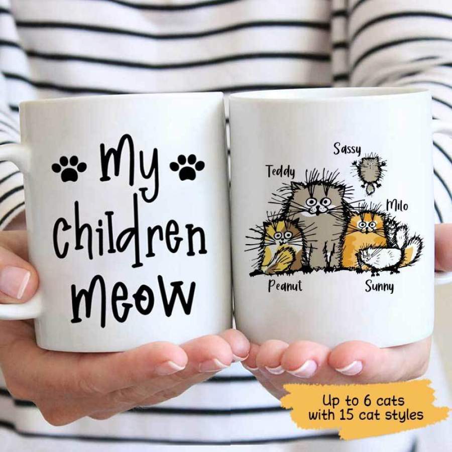 My Children Meow Funny Cat Personalized Mug