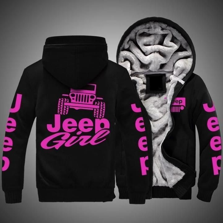 Pink Jeep Girl Fleece Unisex 3D Zip up Hoodie Jacket T-shirt – Teepoem Ltd