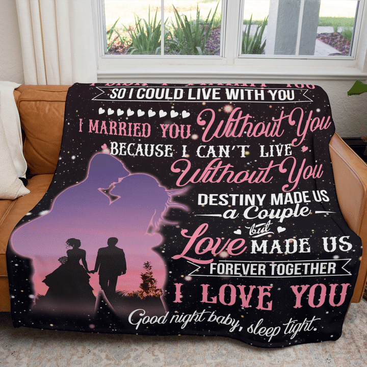 To My Wife Good Night Baby Sleep Tight Blanket Gift For Wife From Husband Birthday Gift Home Decor Bedding Couch Sofa Soft And Comfy Cozy