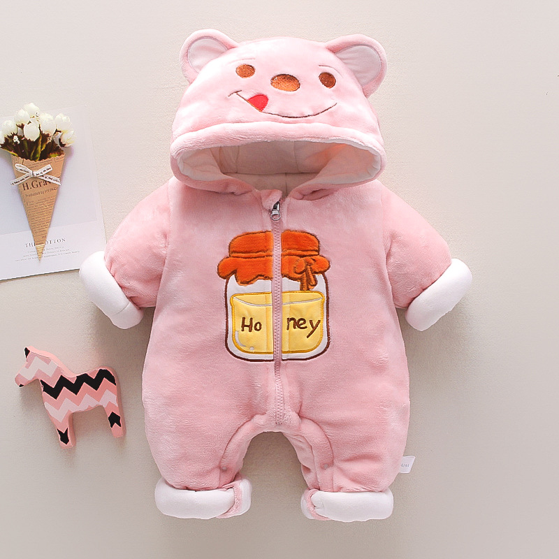 2022 winter Autumn Newborn Baby Rompers Cute Cartoon bear Infant Girl Boy Jumpers Kids Baby Outfits thick Clothes Infant Costume alx