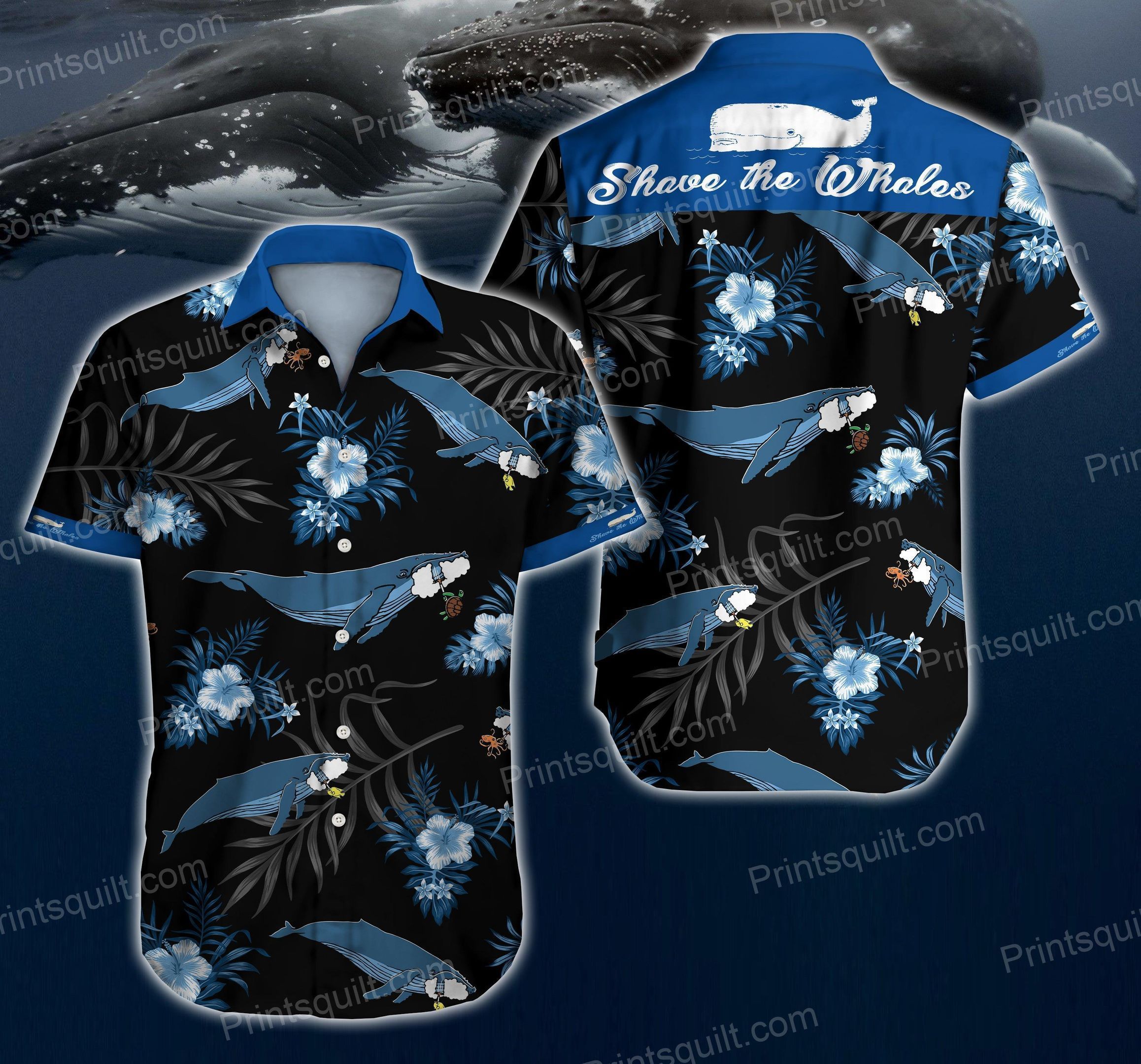 Beach Shirt Whales Lovers 3D Hawaii Shirt V2 Summer Button Up Shirt For Men Beach Wear Short Sleeve Hawaii Shirt