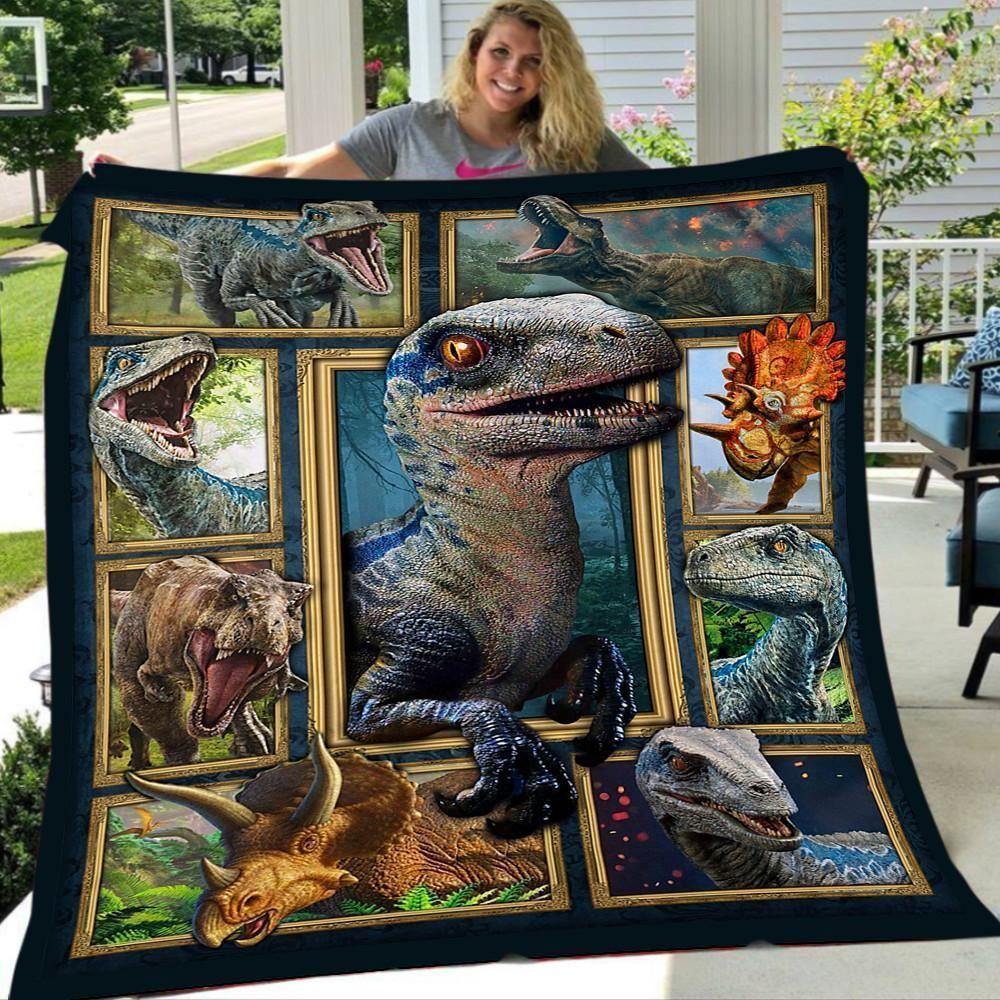 3D Dinosaur Image Collection Printed Fleece Blanket