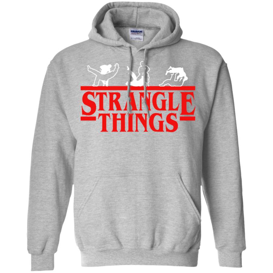 AGR Strangle Things brazilian jiu jitsu jiu jitsu apparel jujitsu shirts bjj bjj shirt bjj gift martial arts shirt mma shirt Gildan Pullover Hoodie