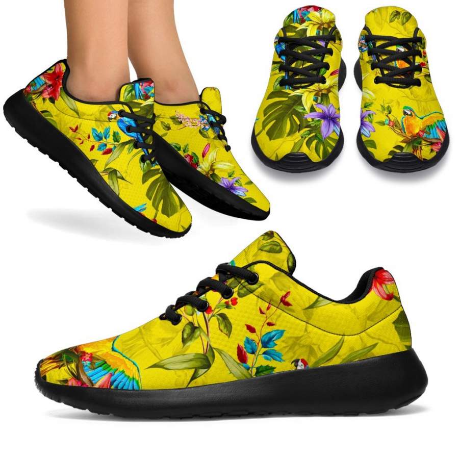 Parrot Tropical Pattern Print Sport Sneakers