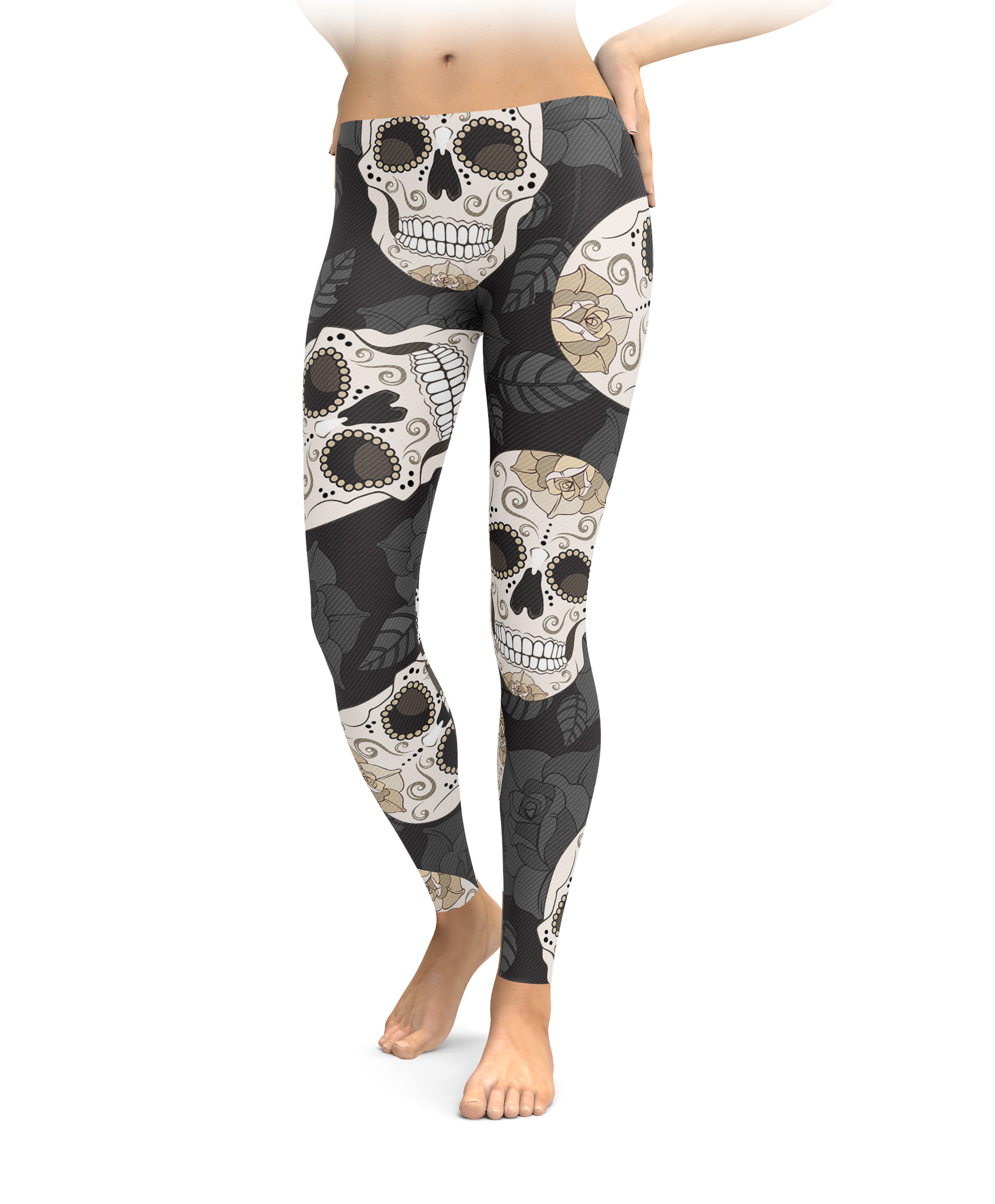 Gothic Sugar Skull Leggings Skull Art Prints