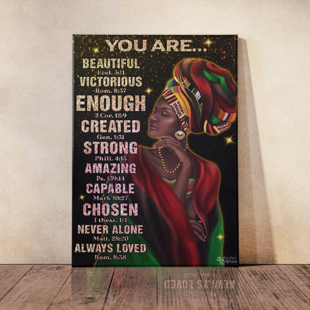 Black Woman You Are Beautiful Canvas And Poster Wall Art | Wall Decor