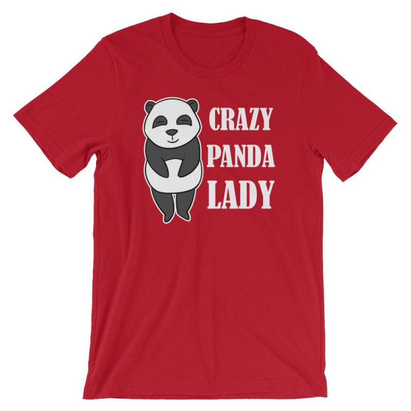 Crushtee Crazy Panda Lady T Shirt | Sichuan Animal Cute Shirt | Panda Bear Lover Unisex Tee | Short Sleeve Panda Graphic Humor t shirt Long Sleeve Hoodie