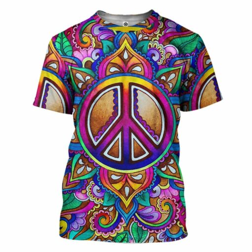 Hippie Peace Love 3D All Over Printed Shirts Apparel For Hippie Lovers, Hippie Gift For Men And Women