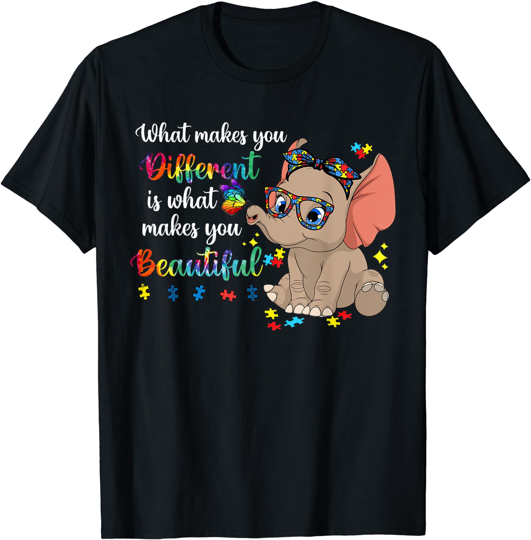 What Makes You Different Autism Awareness Kids Elephant Mom T-Shirt