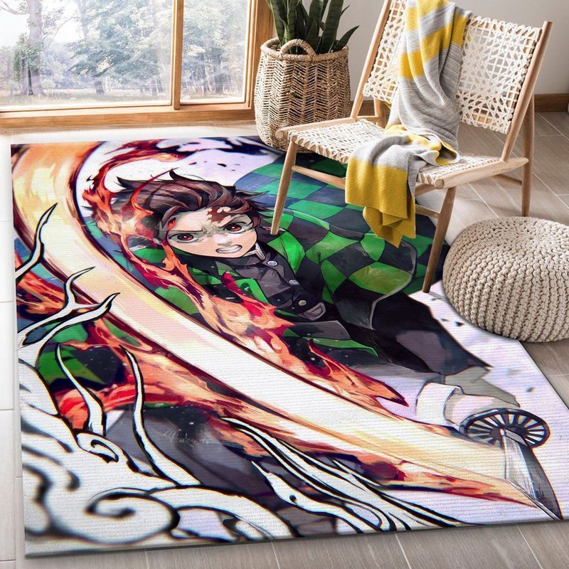 Kamado Tanjiro Demon Slayer Anime Carpet Area Rug Living Room Rug Home Decor Floor Decor N98