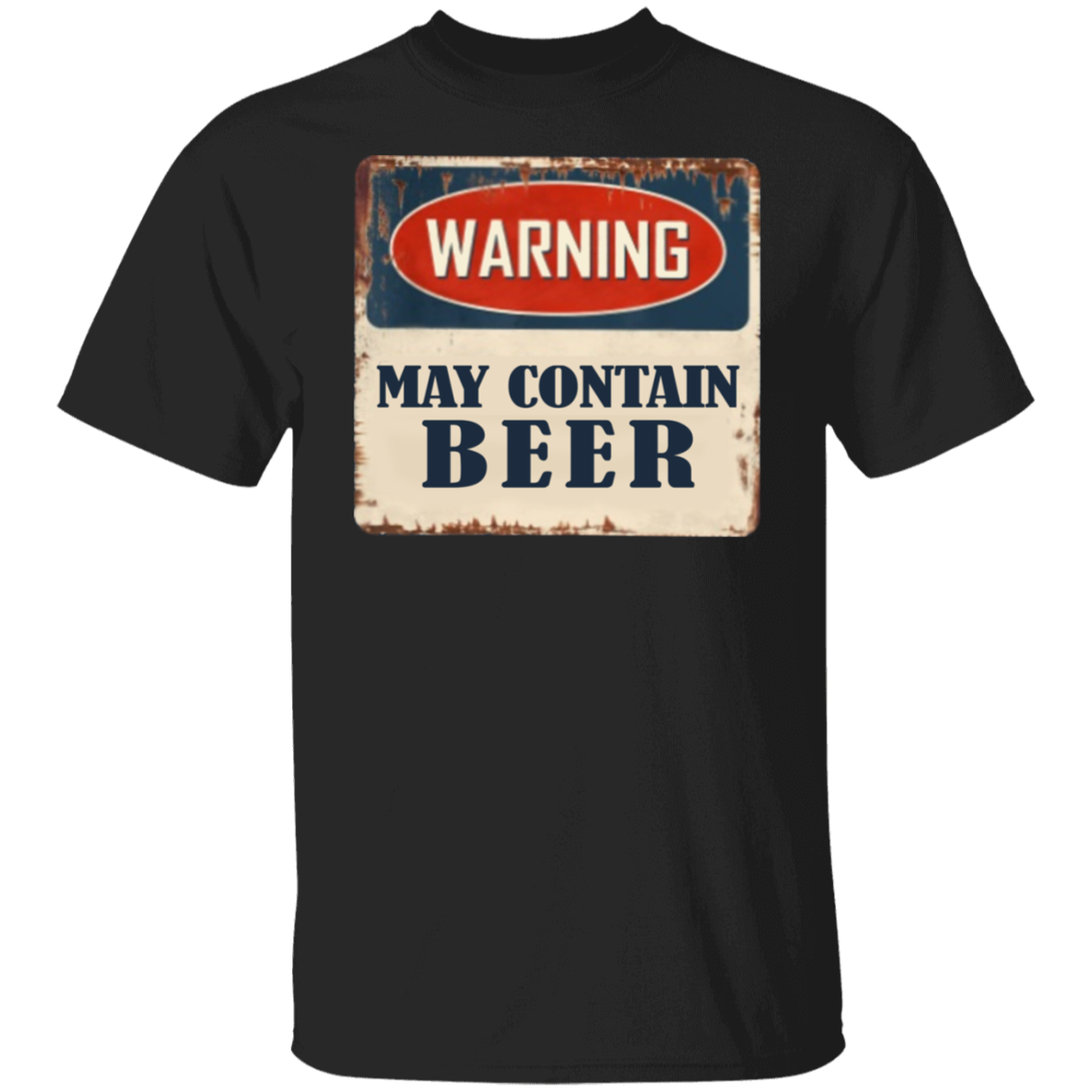 Warning May Contain Beer T-Vintage Old Retro Funny Beer Shirt For Men