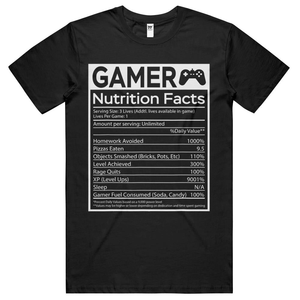 Nutritional Facts Shirt, Gamer Nutrition Facts Shirt, Blue Gamer Nutrition Facts Video Game Funny Shirt T Shirts