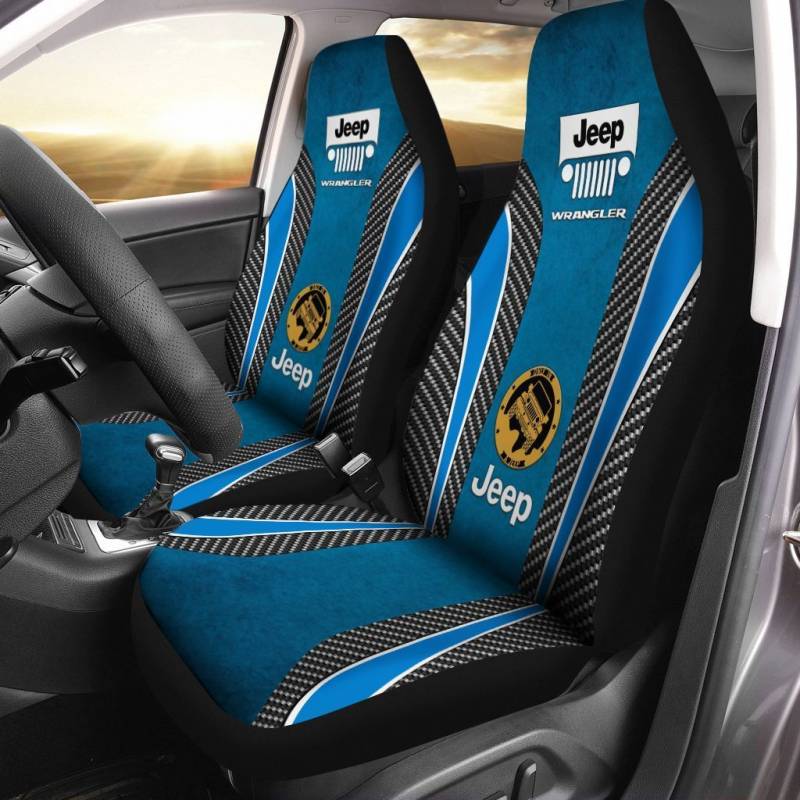 Jeep Wrangler TNC Car Seat Cover (Set of 2) Ver 1 (Blue)