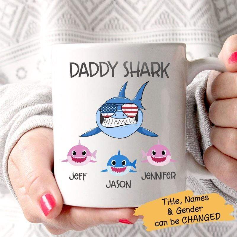 Daddy Shark Personalized Coffee Mug