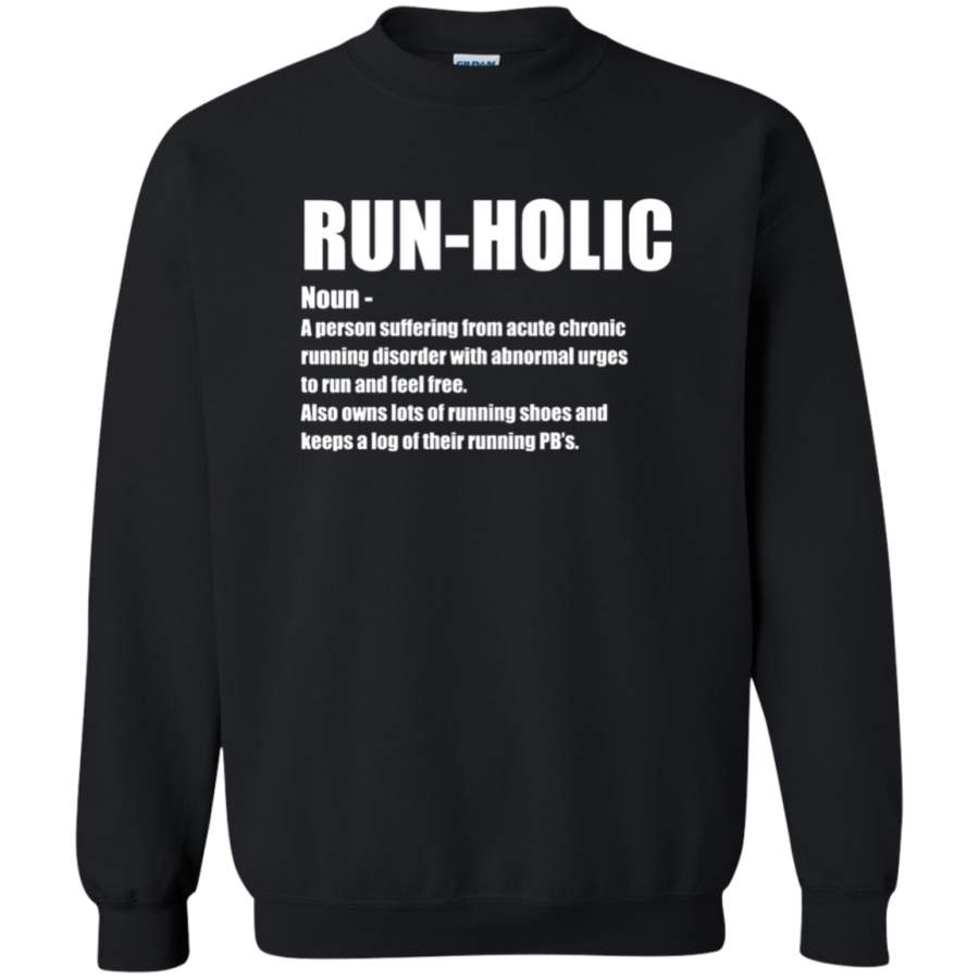 AGR Running Funny Design – Run-Holic Noun Crewneck Pullover Sweatshirt