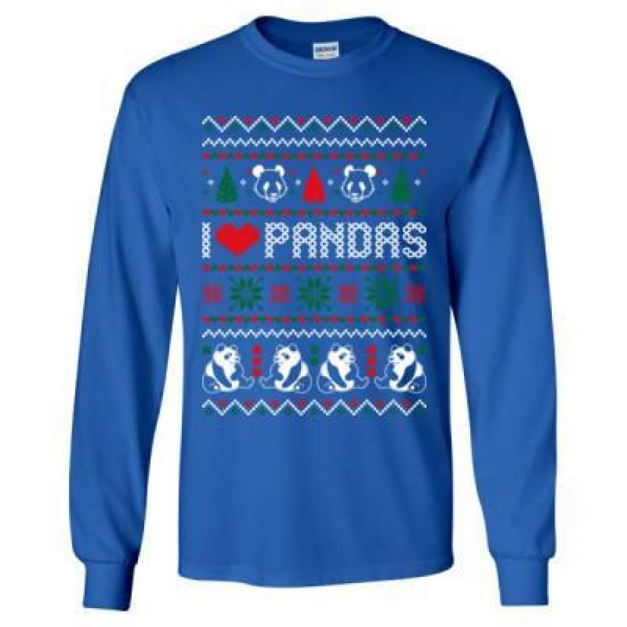 AGR I Love Pandas Ugly Christmas Sweater Xmas – Long Sleeve T-Shirt