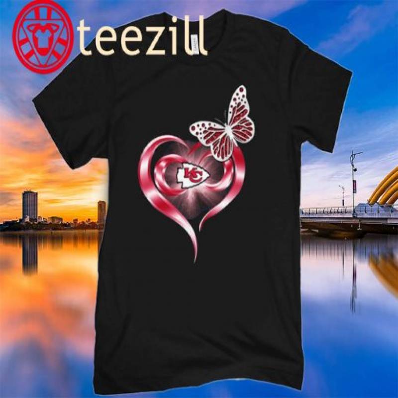 Great Butterfly Heart Love Kansas City Chiefs Shirt