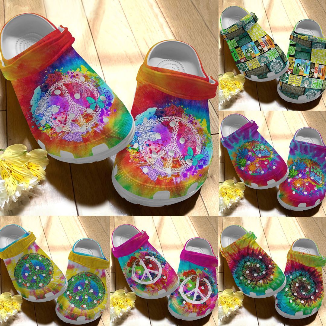 Hippie Personalize Clog, Custom Name, Text, Fashion Style For Women, Men, Kid, Print 3D Hippie Soul Collection V1