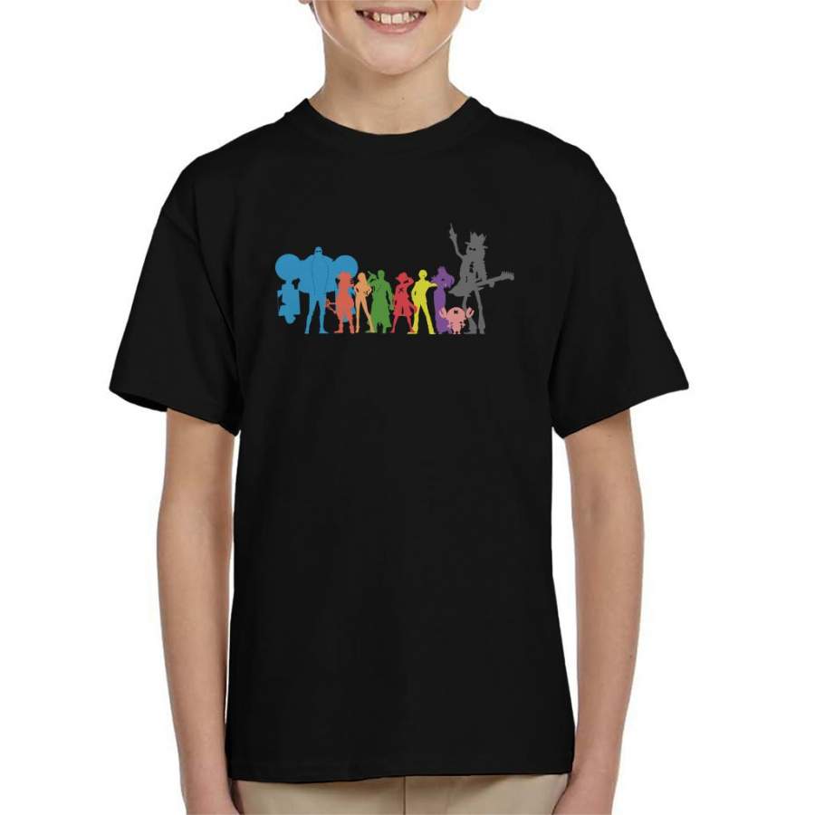 One Piece Character Line Up Silhouette Kid’s T-shirt