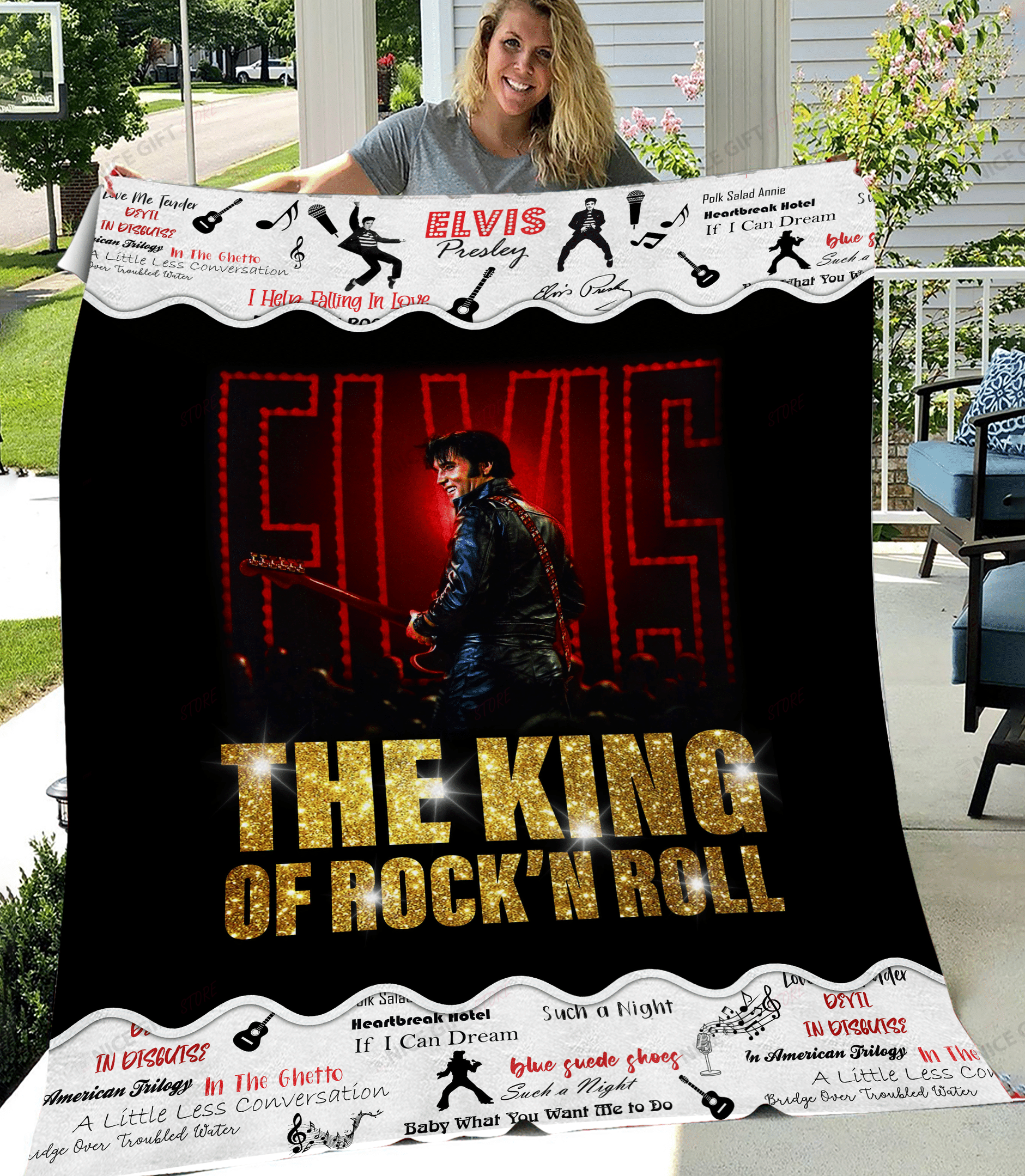 Elvis Presley Fleece Blanket Blk-I1Q4