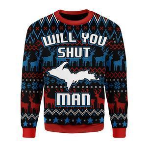 Bidden Will You Shut Man Ugly Christmas Sweater | Unisex | Adult | Us3575