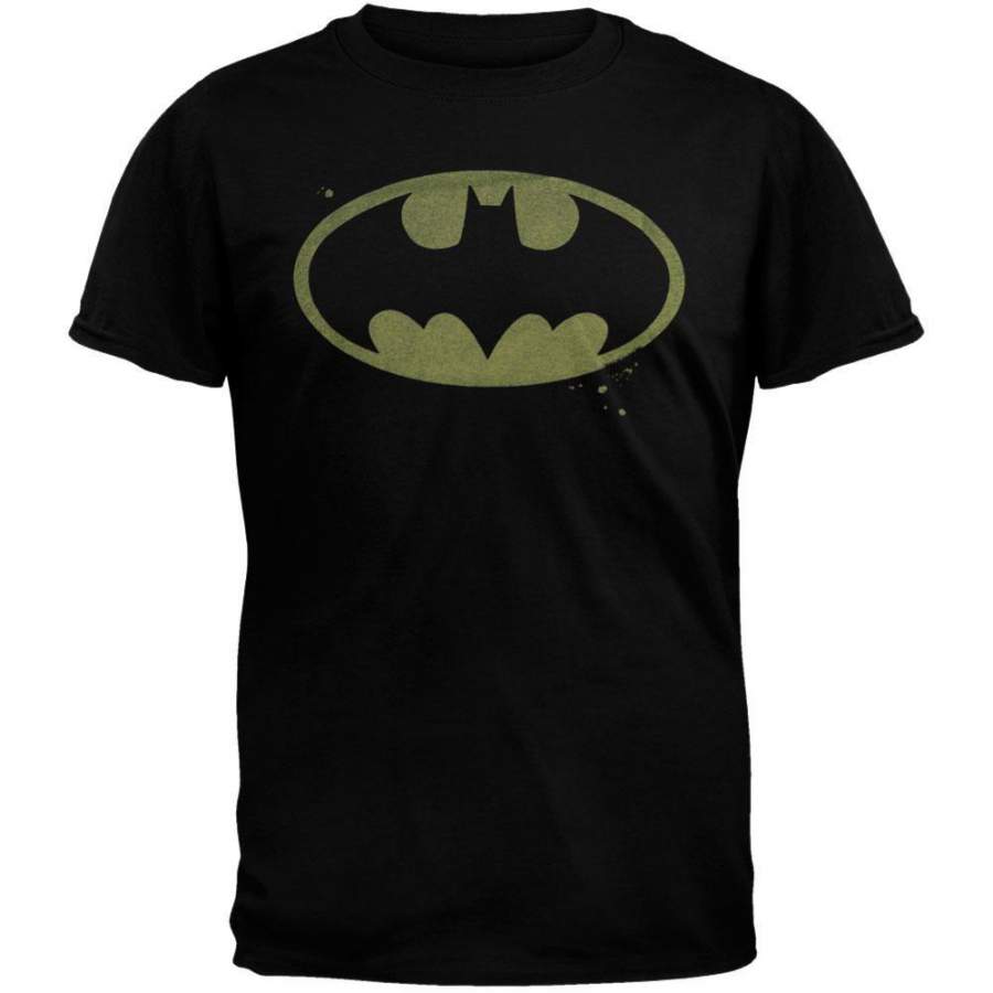 Batman – Distressed Logo Black T-Shirt