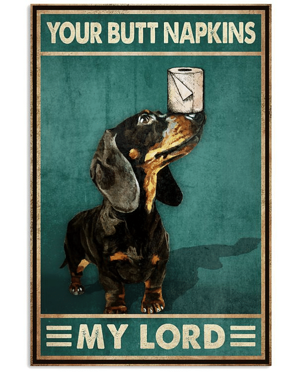 Your Butt Napkins Black Dachshund Puppy Poster