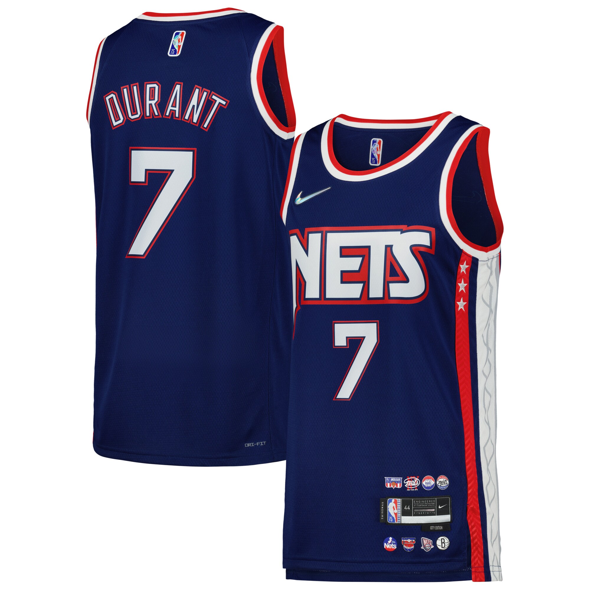 Kevin Durant Brooklyn Nets Swingman Player Jersey – City Edition – Blue