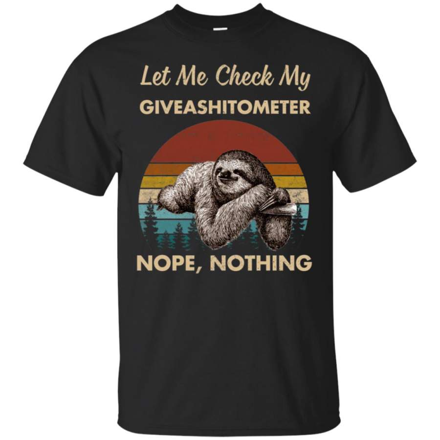 Vintage Sloth Let Me Check My Giveashitometer Nope Nothing T-shirt