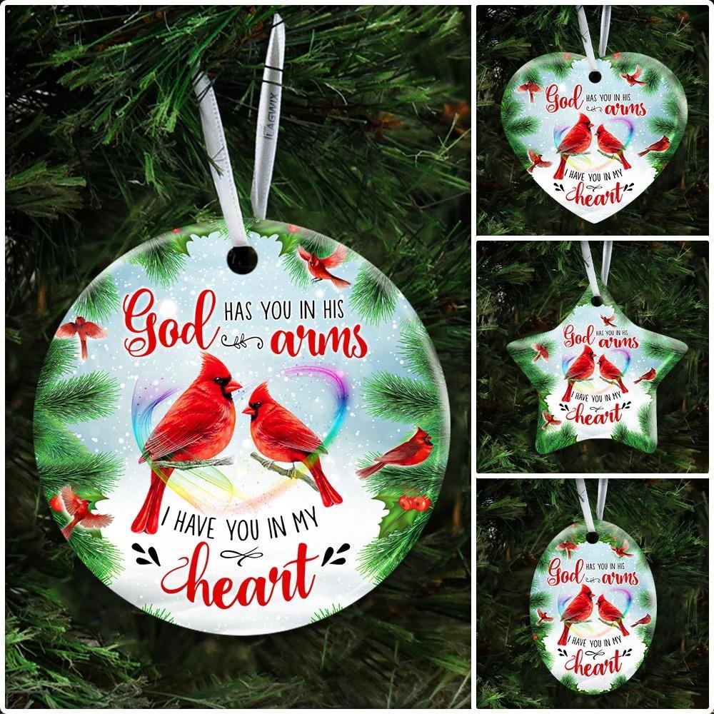 God Has You In His Arms I Have You In My Heart Ceramic Ornament Christmas Home Decor
