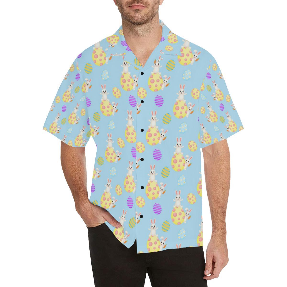 Easter Eggs Pattern Print Design Hawaii Unisex Aloha Short Sleeve Casual Shirt Ha93168