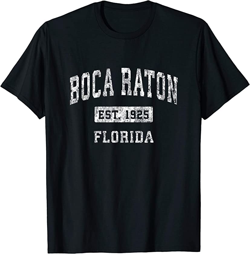 Boca Raton Florida FL Vintage Established Sports Design T-Shirt