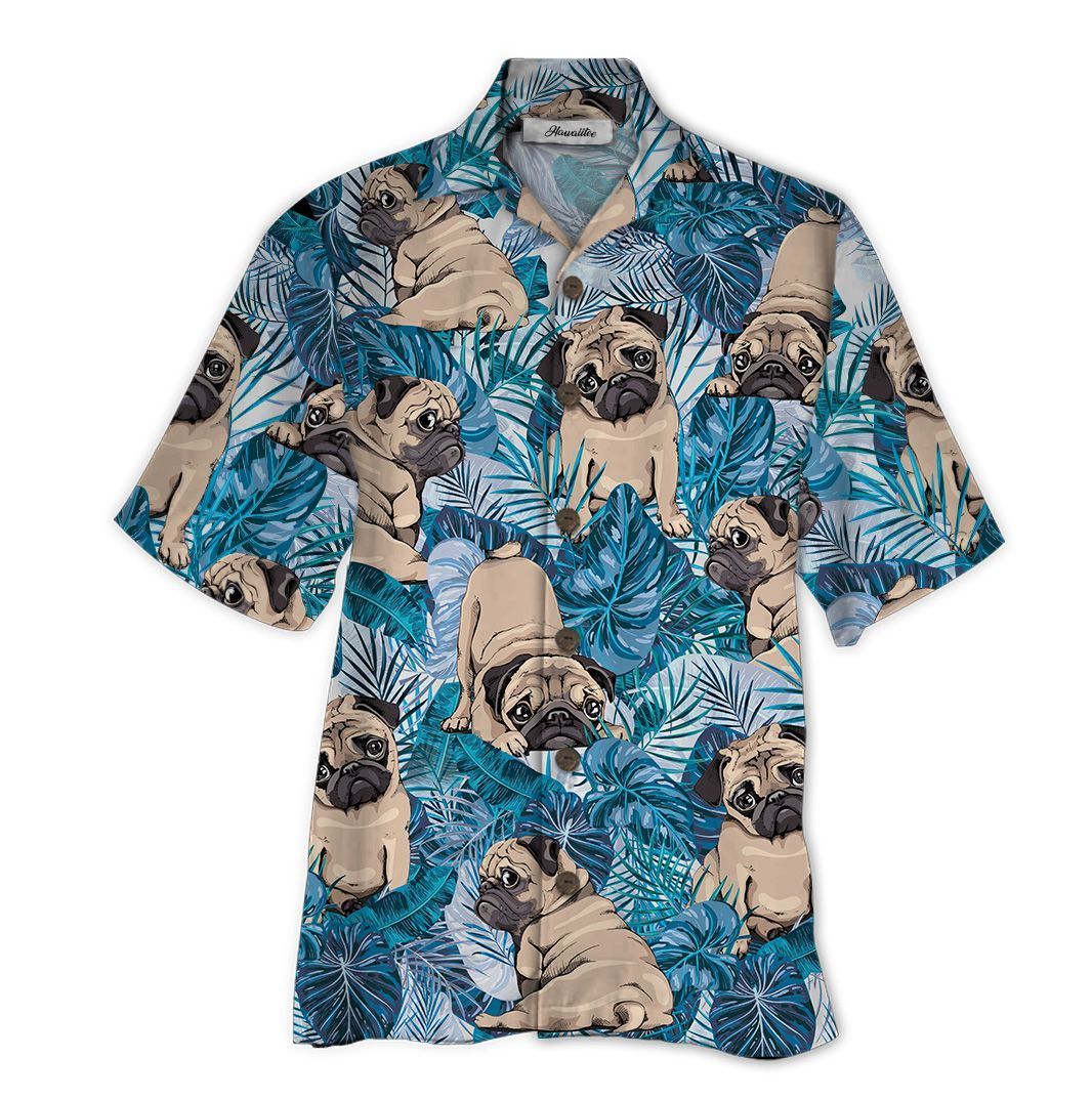 Pugs Blue Nice Design Unisex Hawaii Shirt For Men And Women Ha21748