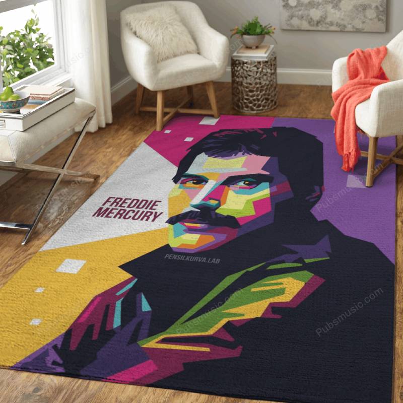 Freddie Mercury Pop Art – Wpap Musician Area Rug Carpet