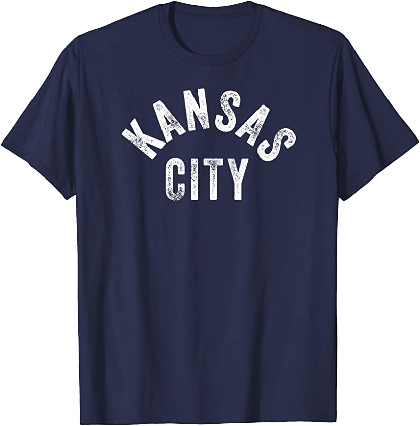 Kansas City Retro Vintage Navy Blue KC Fan Gift Missouri T-Shirt