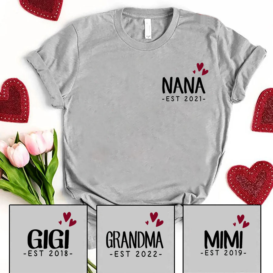 Nana Est Heart Shirt