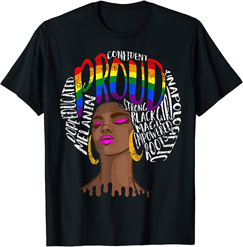 Proud Black Queen African American Gay Pride Gift T-Shirt