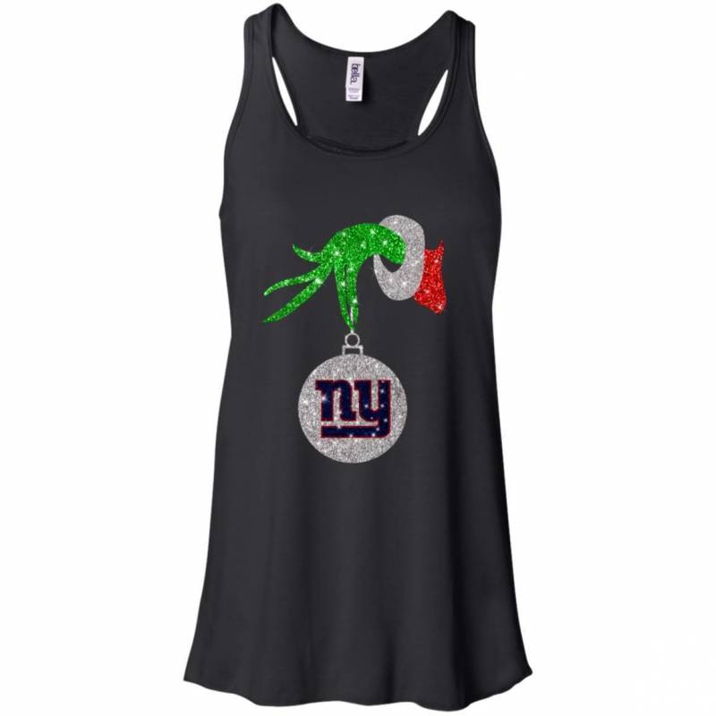 New York Giants Glitter Grinch Monogram Ornament Christmas Gift Racerback Tank