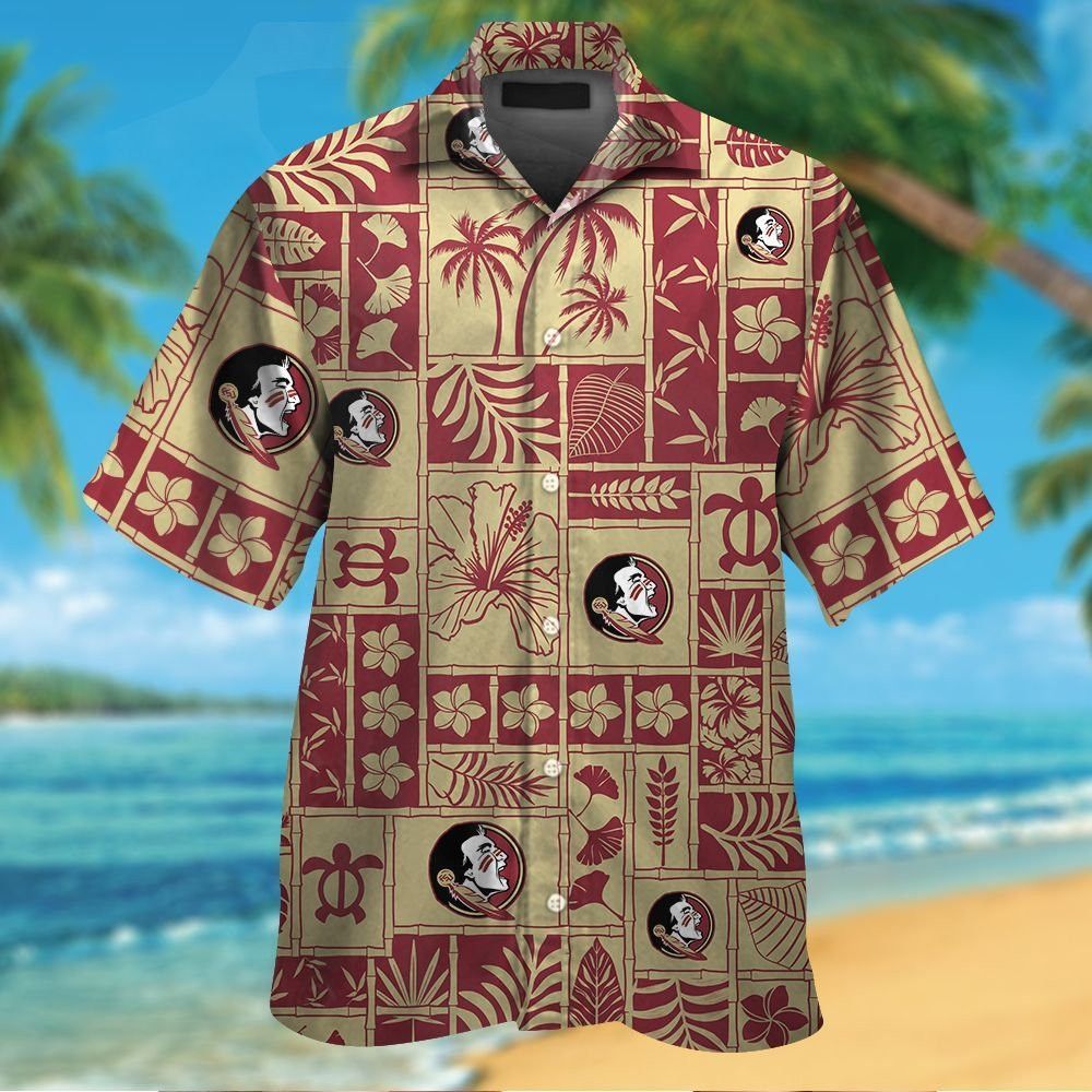 Florida State Seminoles Short Sleeve Button Up Tropical Hawaiian Shirt Ver014