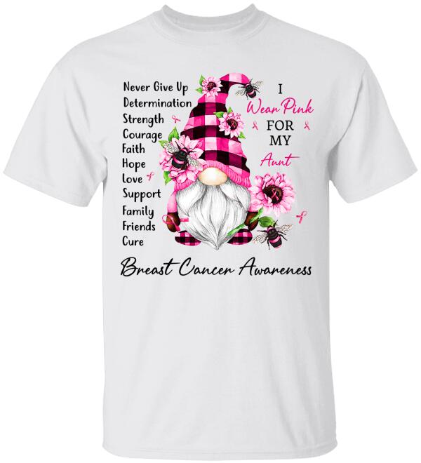 I Wear Pink For My Beloved Personalized Shirt Breast Cancer Awareness Sh-00811-Ctha