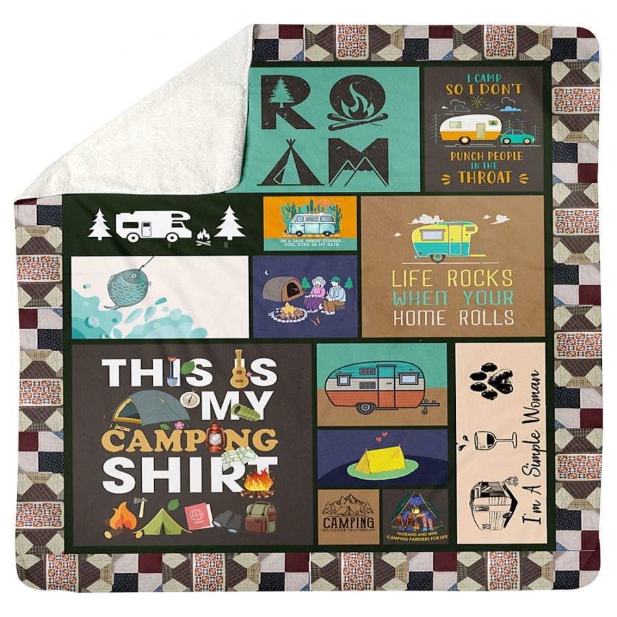 For Camping Lovers Sherpa Blanket